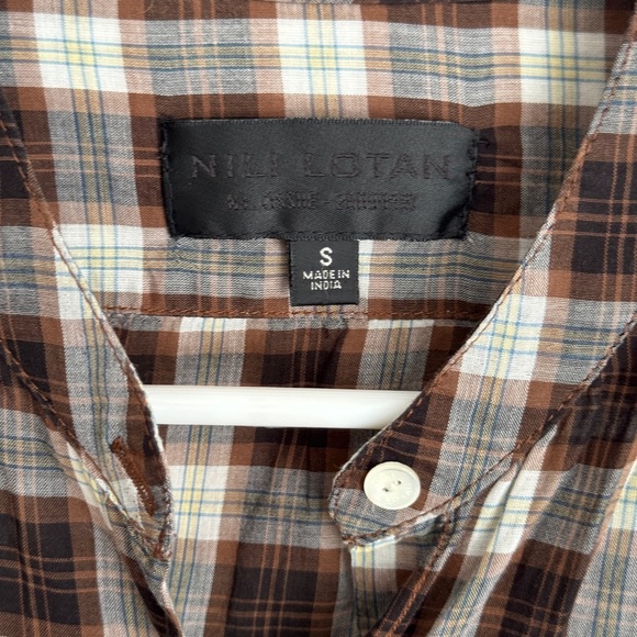 Nili Lotan Plaid Long Sleeve Button-up Top - Picture 3 of 7